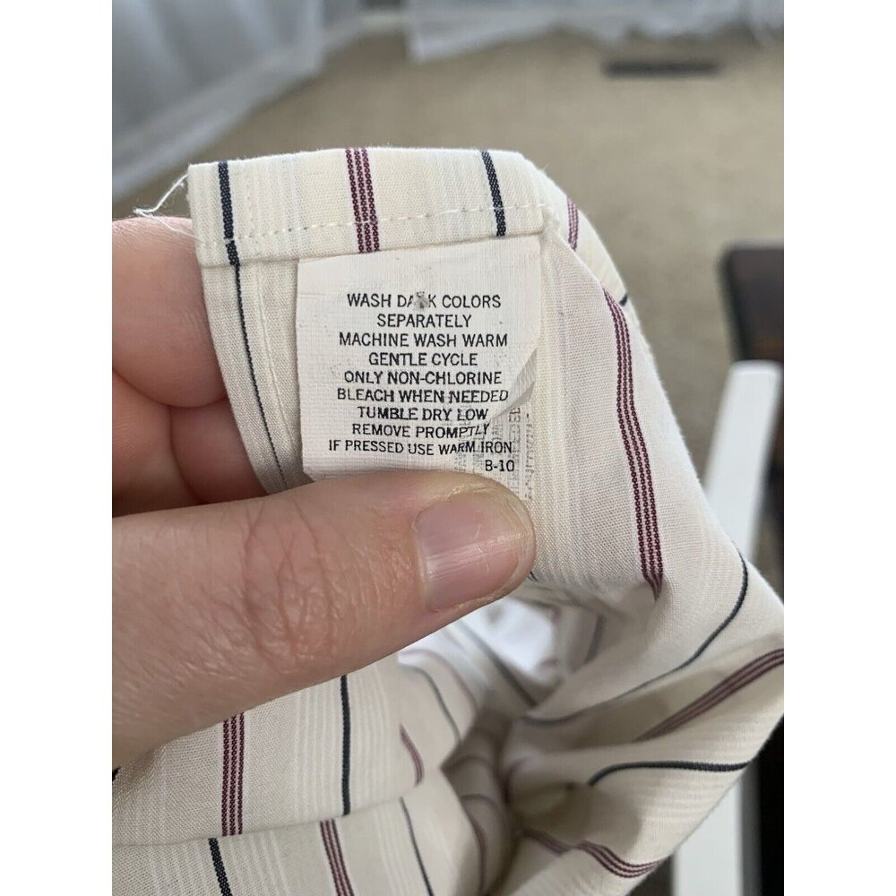 Vintage Burberry's Of London Shirt Pocket Button Front Vertical Striped 16-34 - Picture 9 of 9